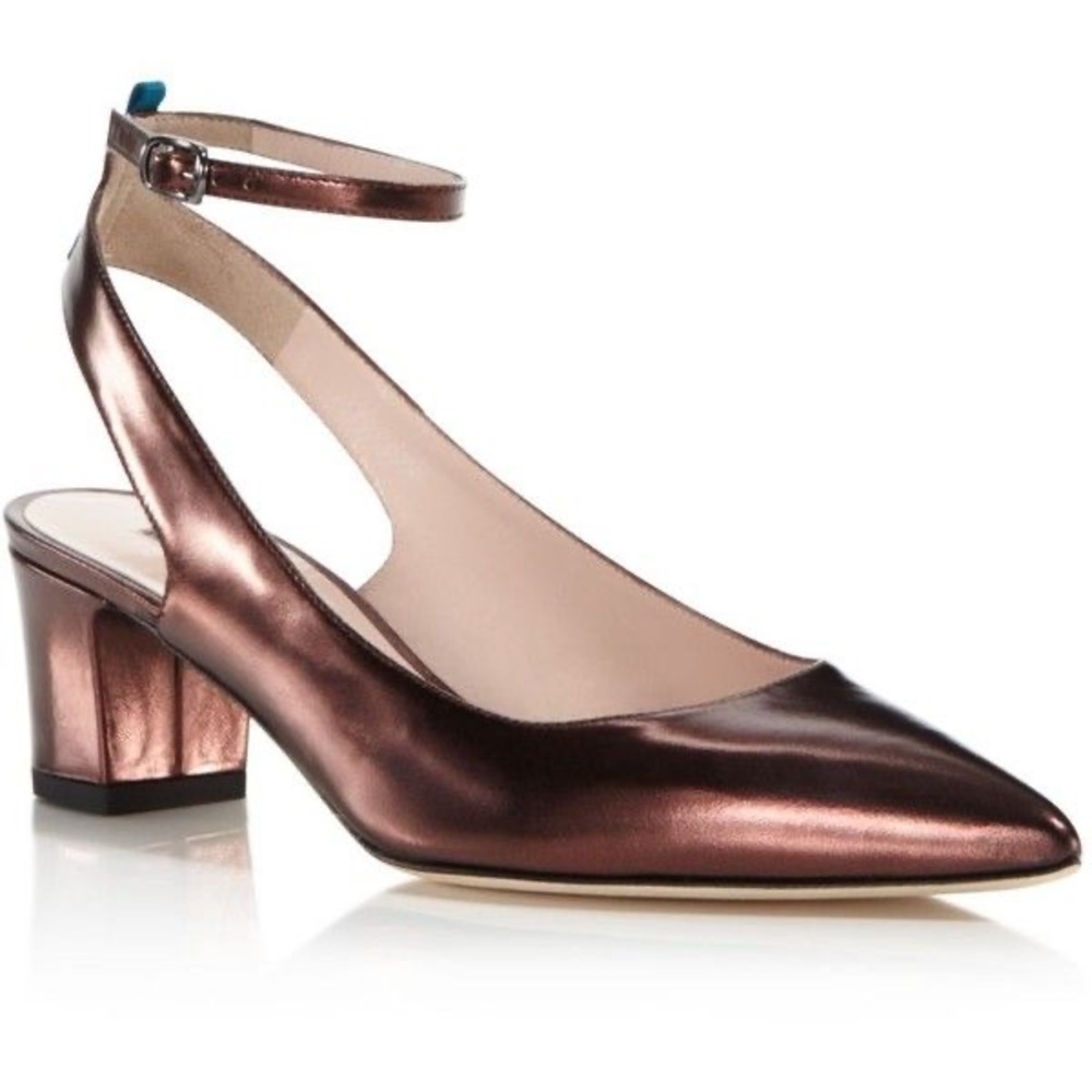 SJP •  Maya Patent Leather Ankle Strap Pumps